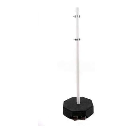 Tire Conversion Technologies Octagon Sign Base 30 Lbs, w/ Wheels & 5' - 1.5in PVC Post w/ Brackets SB-30-W-5